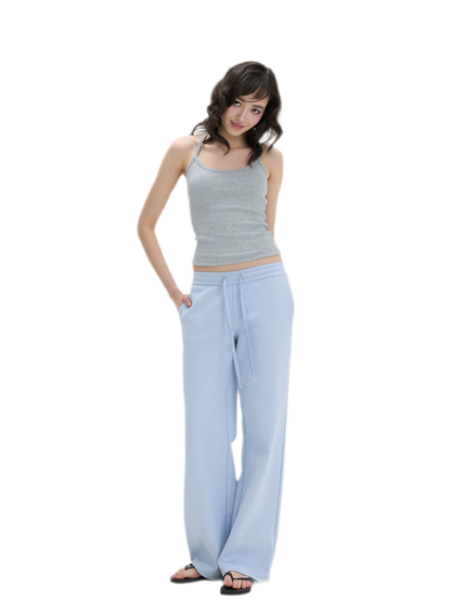 Low-Rise Wide-Leg Loose Sweatpants