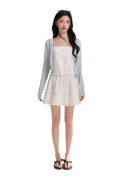 Soft Tencel Lace Dress &amp; Cardigan Set