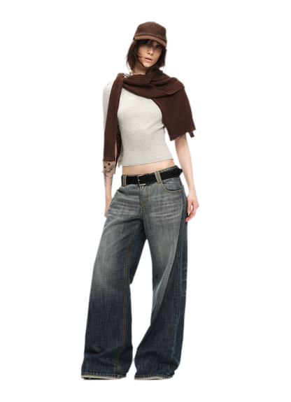 Wool-Blend Scarf-Neck Knit Top