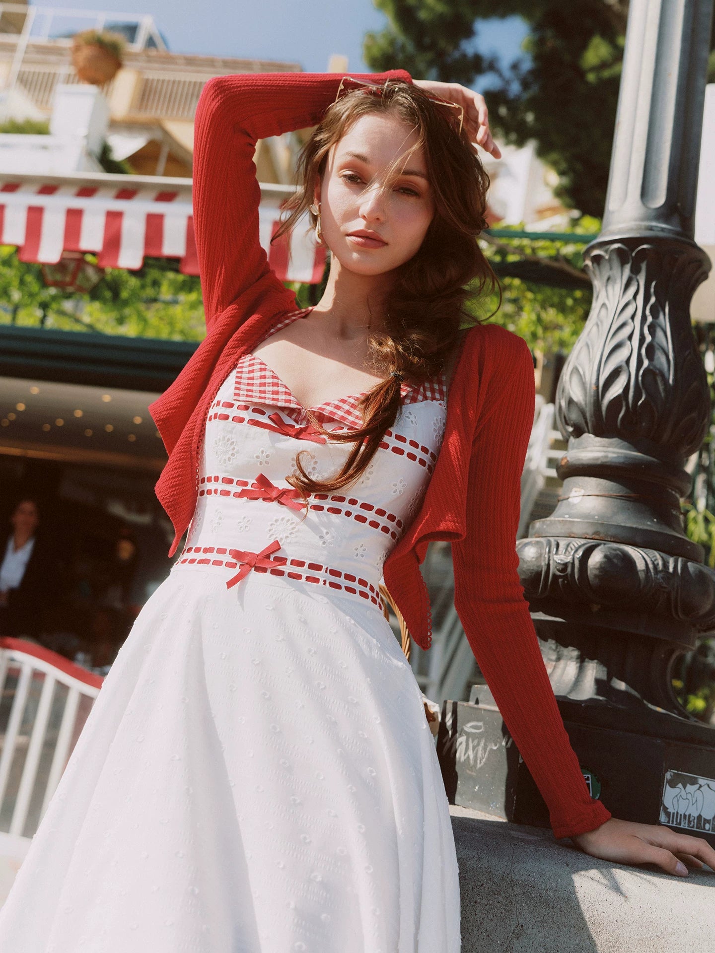 Cotton Embroidered Halter Dress