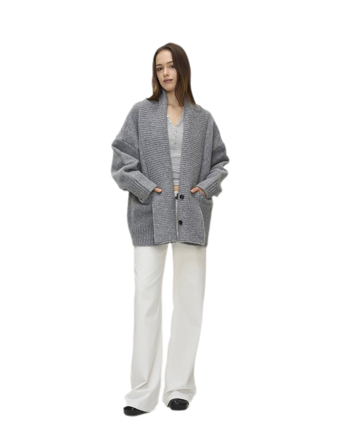 Dense Knit Shawl Cardigan