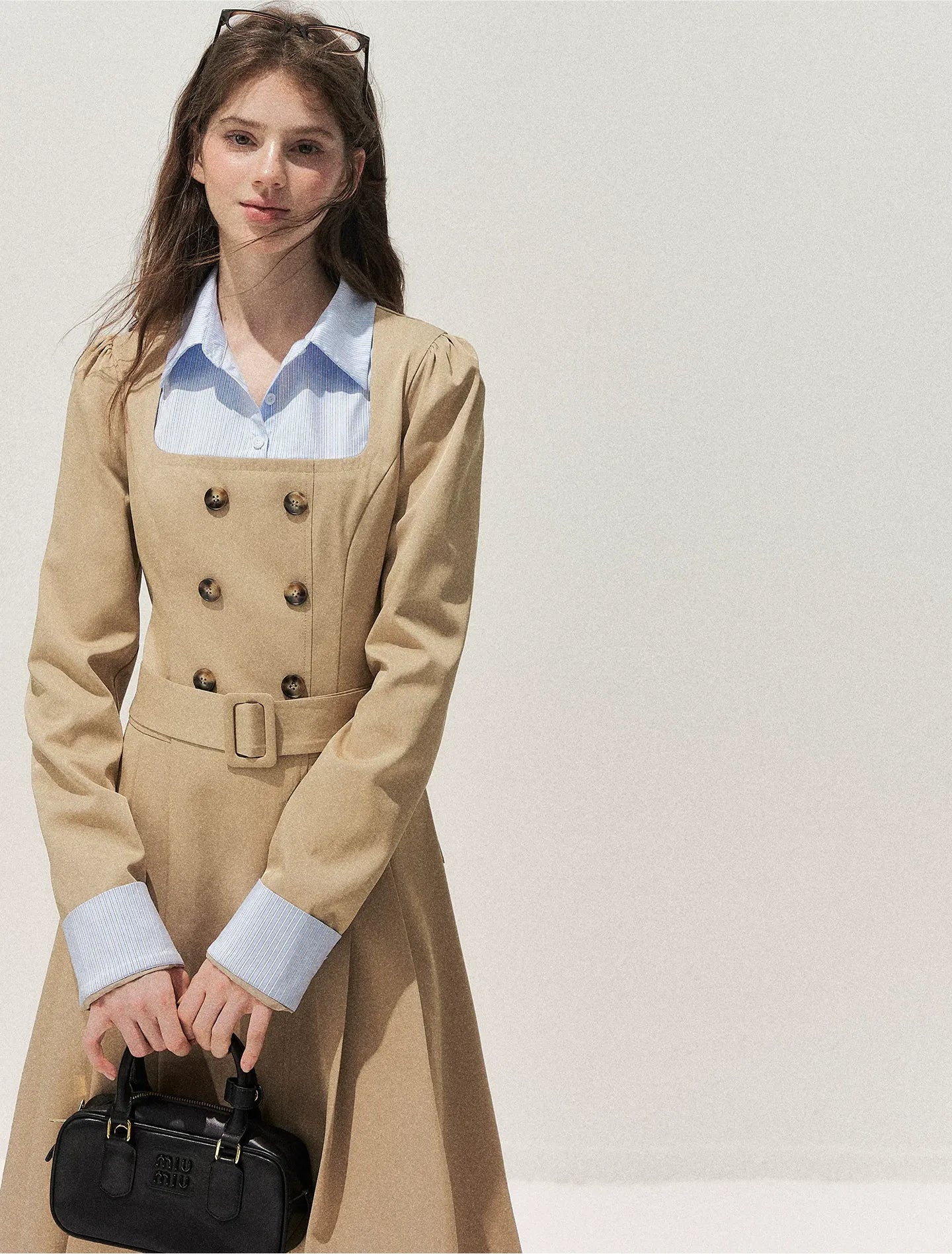 Vintage Trench Collar Dress