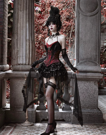Beaded Velvet Gothic Corset Dress
