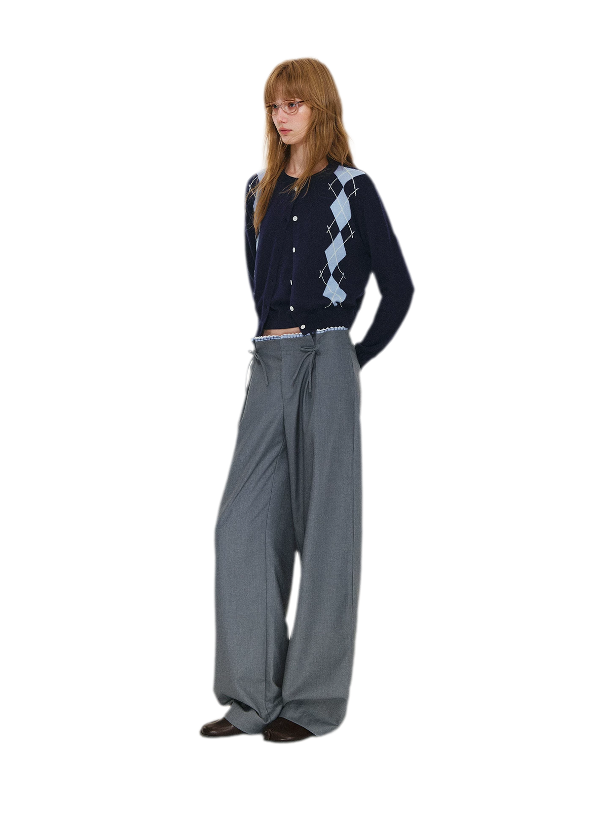 Wool Argyle Knit Set