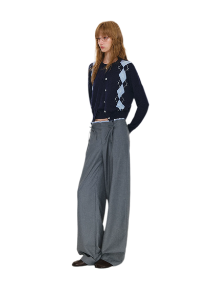Wool Argyle Knit Set
