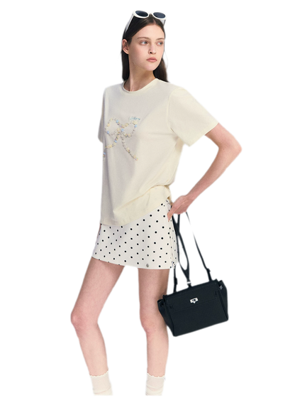 Hand-Sewn Bow T-Shirt