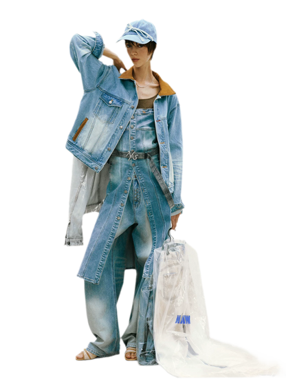 Enzyme Washed Suede-Panel Jacket