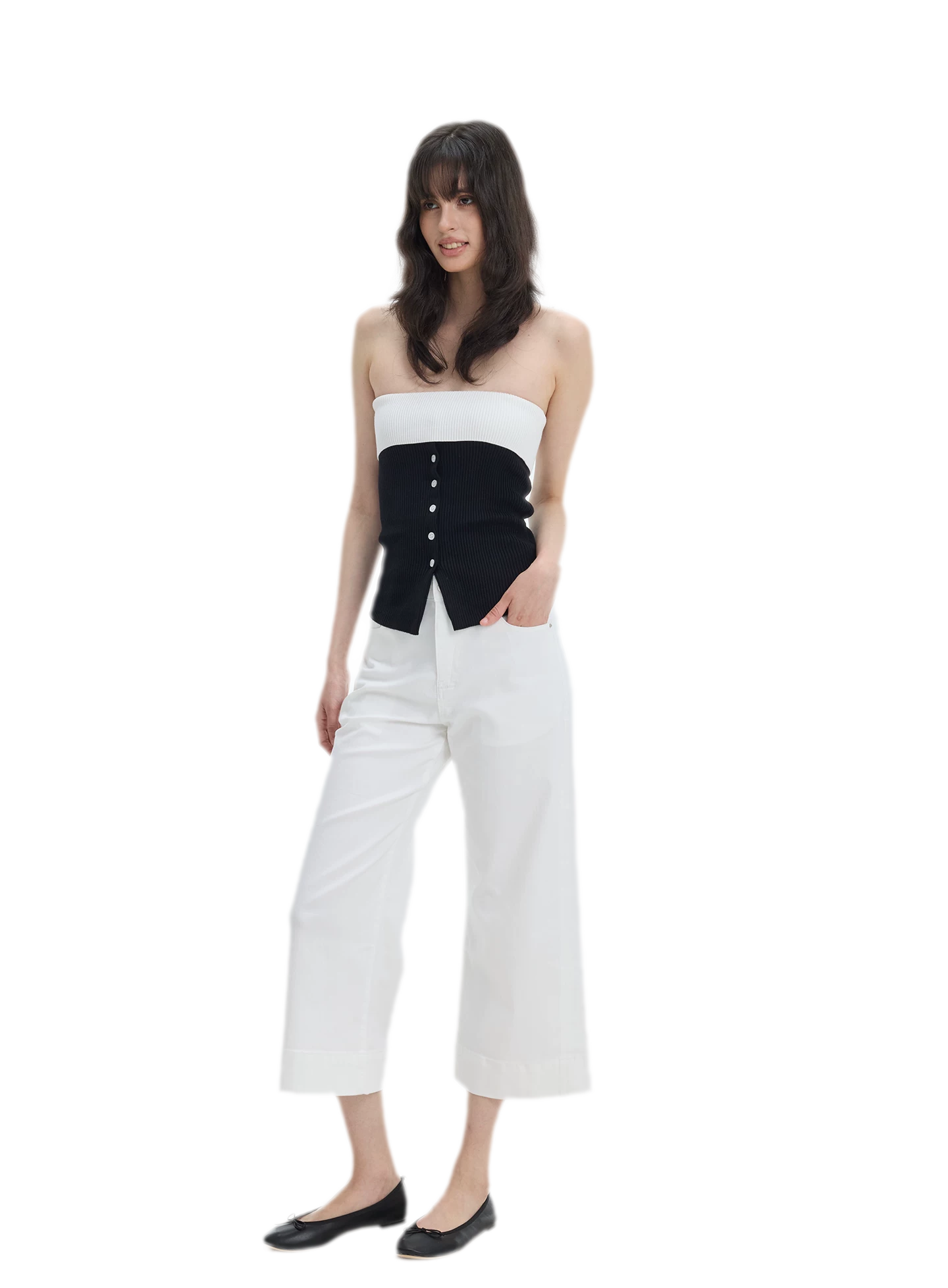 French Colorblock Bandeau Top