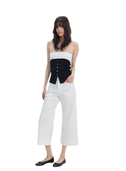 French Colorblock Bandeau Top