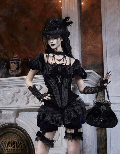 Velvet Bat Frame Handbag