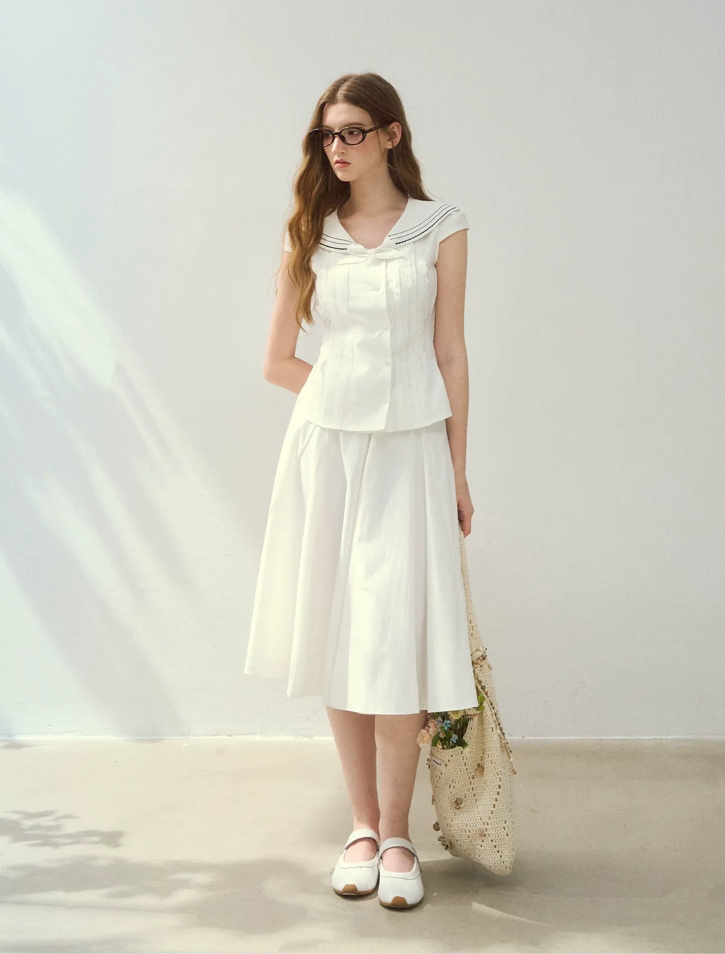 Sailor Collar Skirt Set
