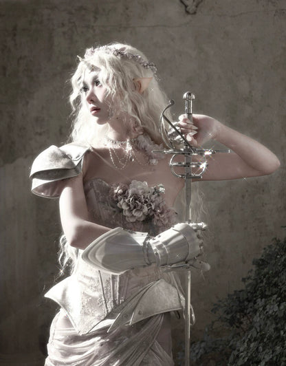 Metallic Floral Armor Corset