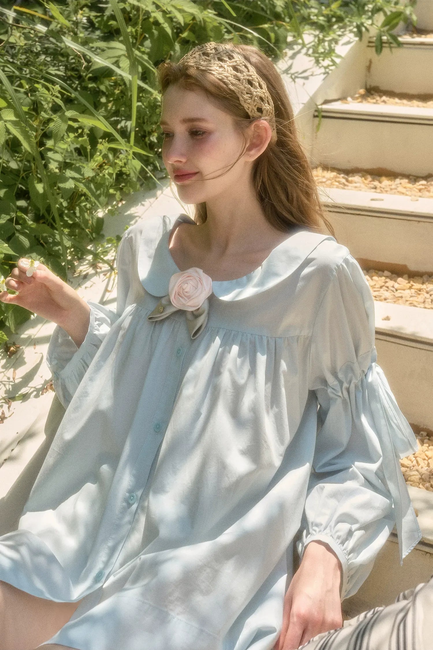 Cotton Lyocell Babydoll Shirt Dress