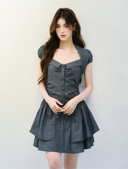 Vintage Striped Shirt Dress