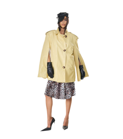 Glossy PU Cape Coat