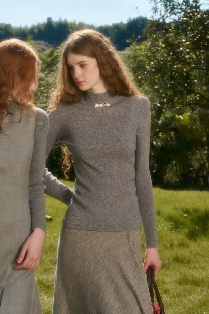 Cashmere Ribbed Fitted Sweater