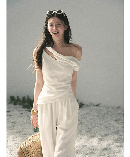 Textured Slouchy Wide-Leg Set
