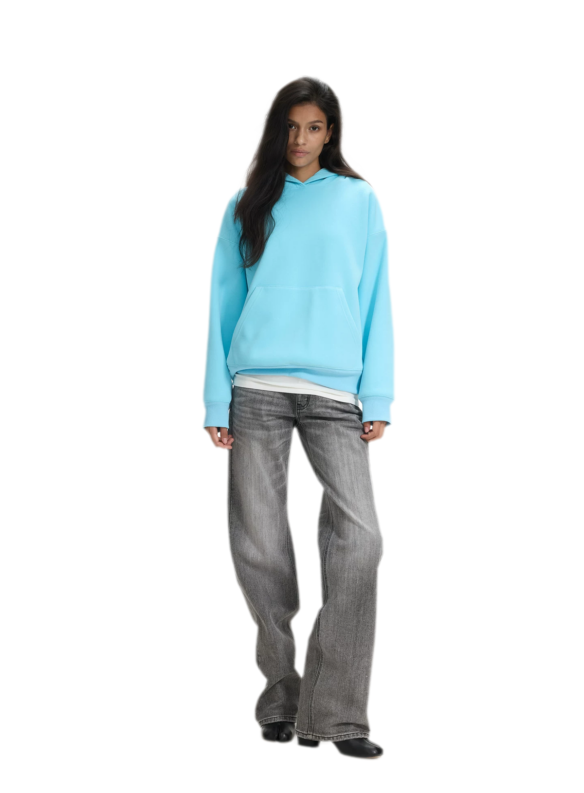 Brushed Hooded Cropped Sweatshirt