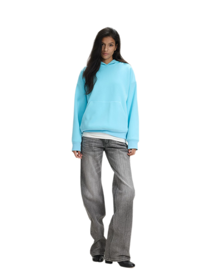 Brushed Hooded Cropped Sweatshirt
