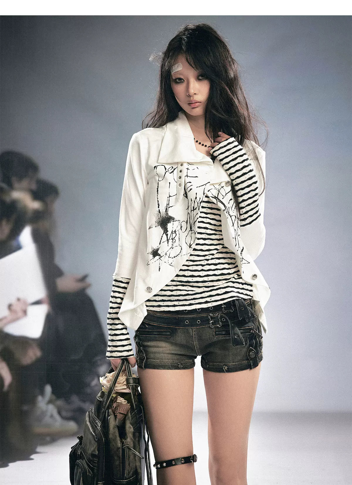 Striped Faux Layer Cardigan