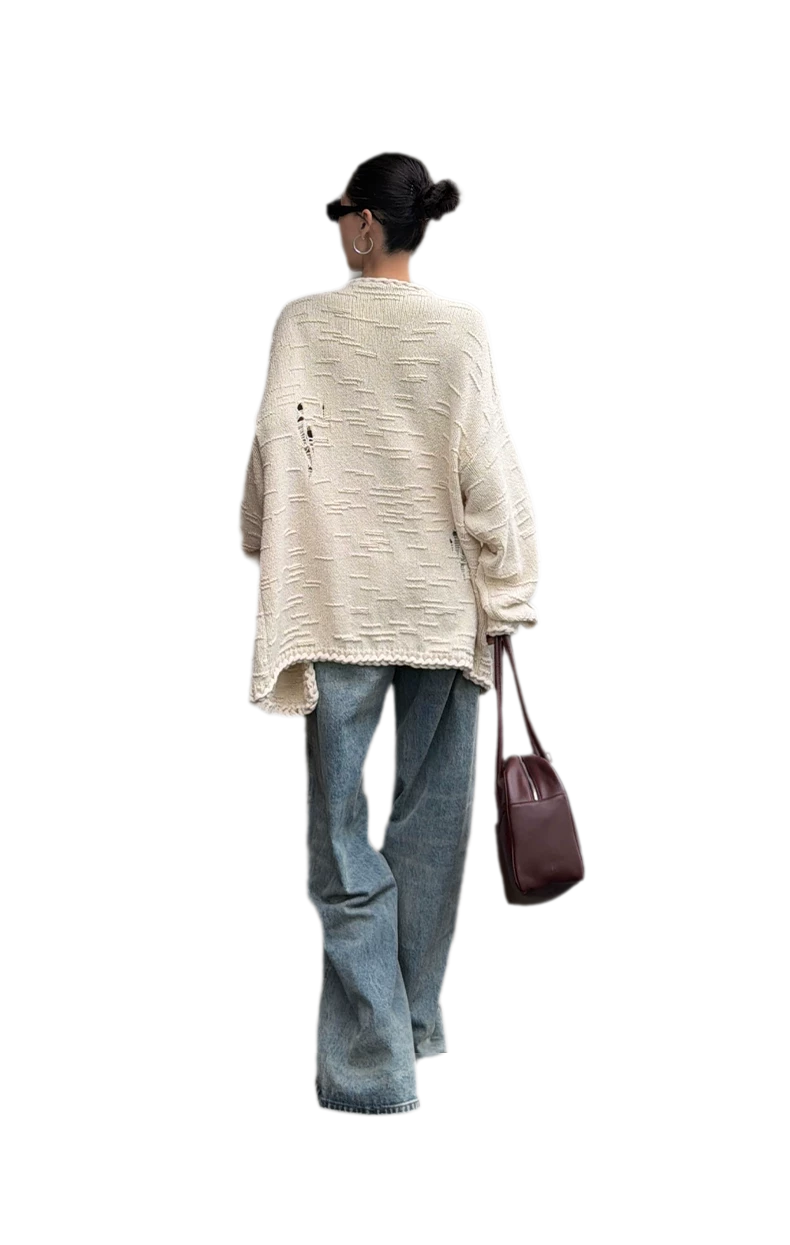 Three-Dimensional Jacquard Cardigan