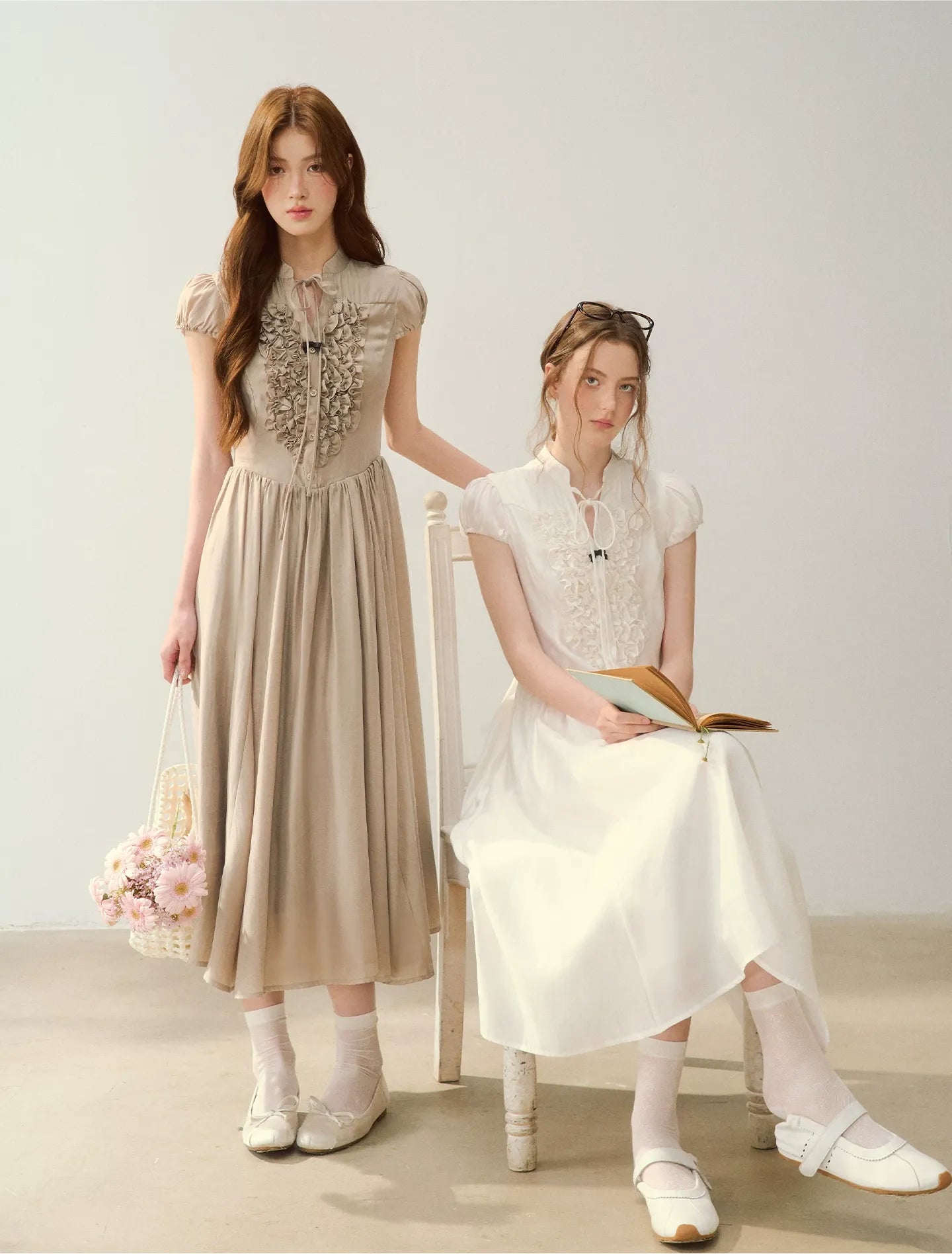 Ruffle V-Neck Maxi Dress