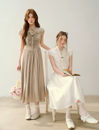 Ruffle V-Neck Maxi Dress