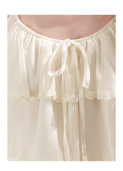 Tiered Ruffle Chiffon Blouse