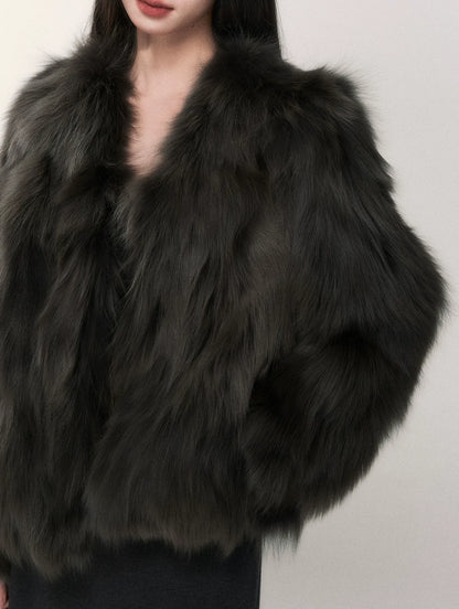 Crown-Grade Fox Fur Jacket
