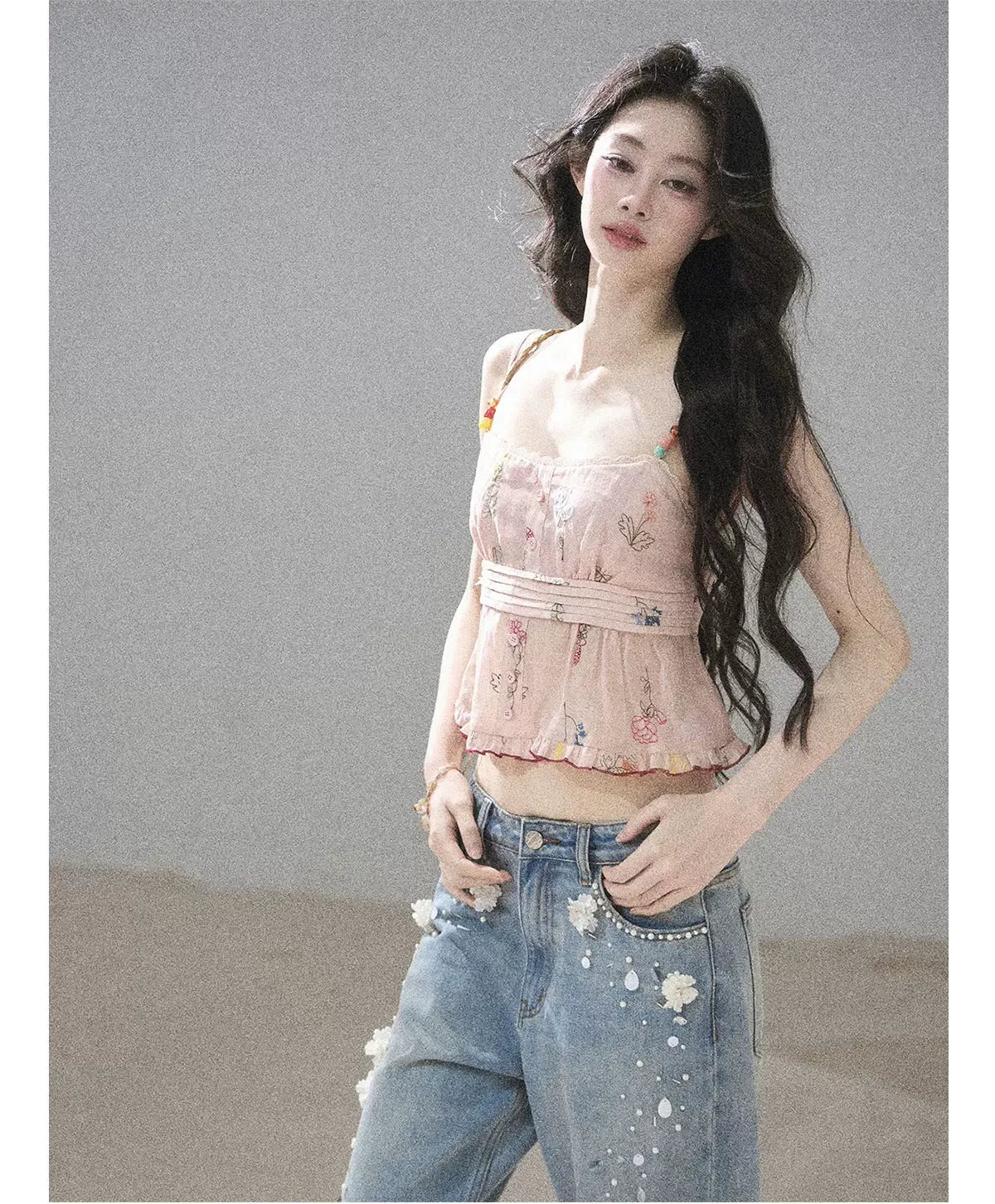 Embellished Wide Leg Jeans