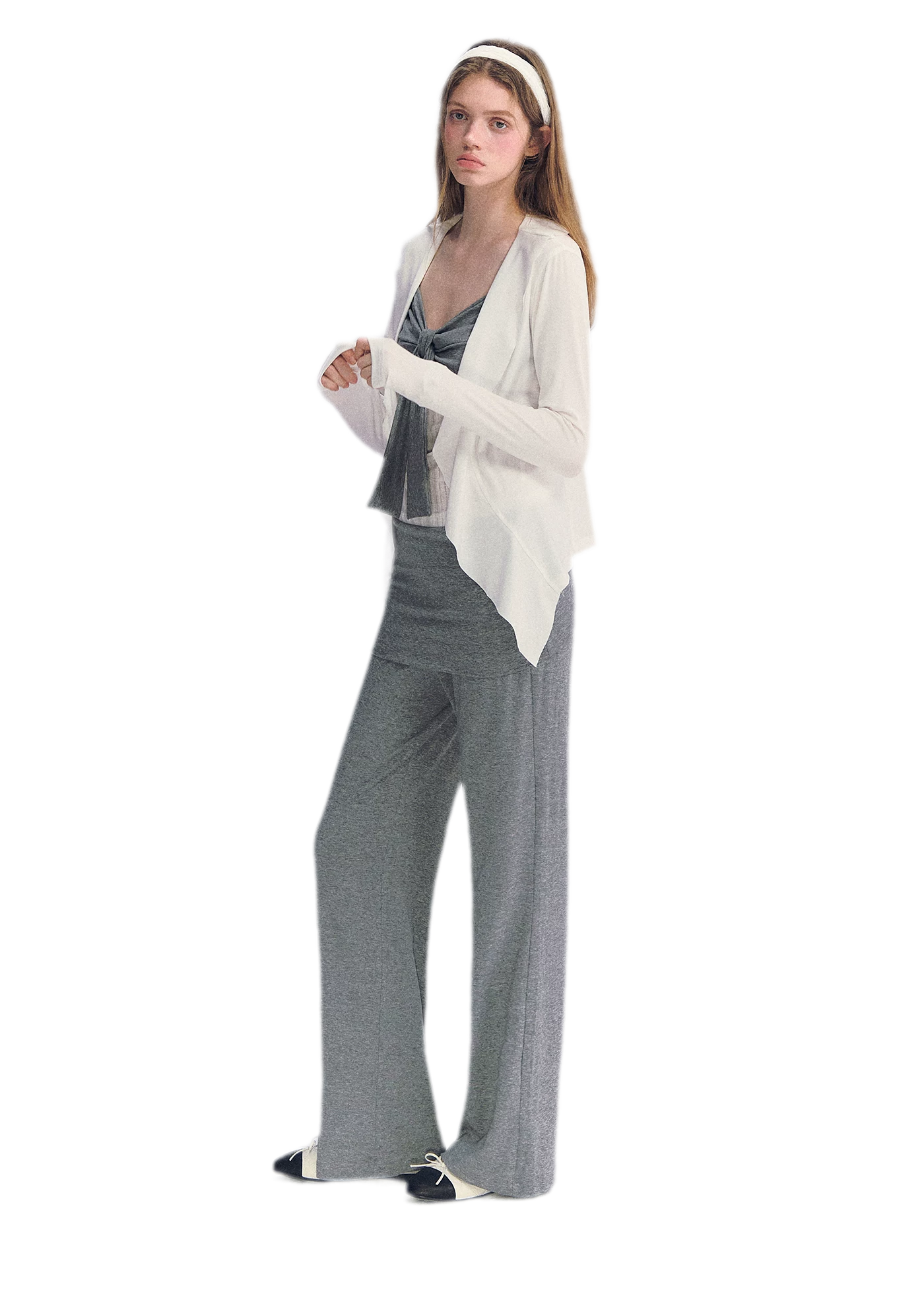 Ruffled Drape Knit Set