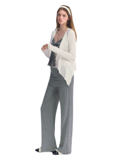 Ruffled Drape Knit Set