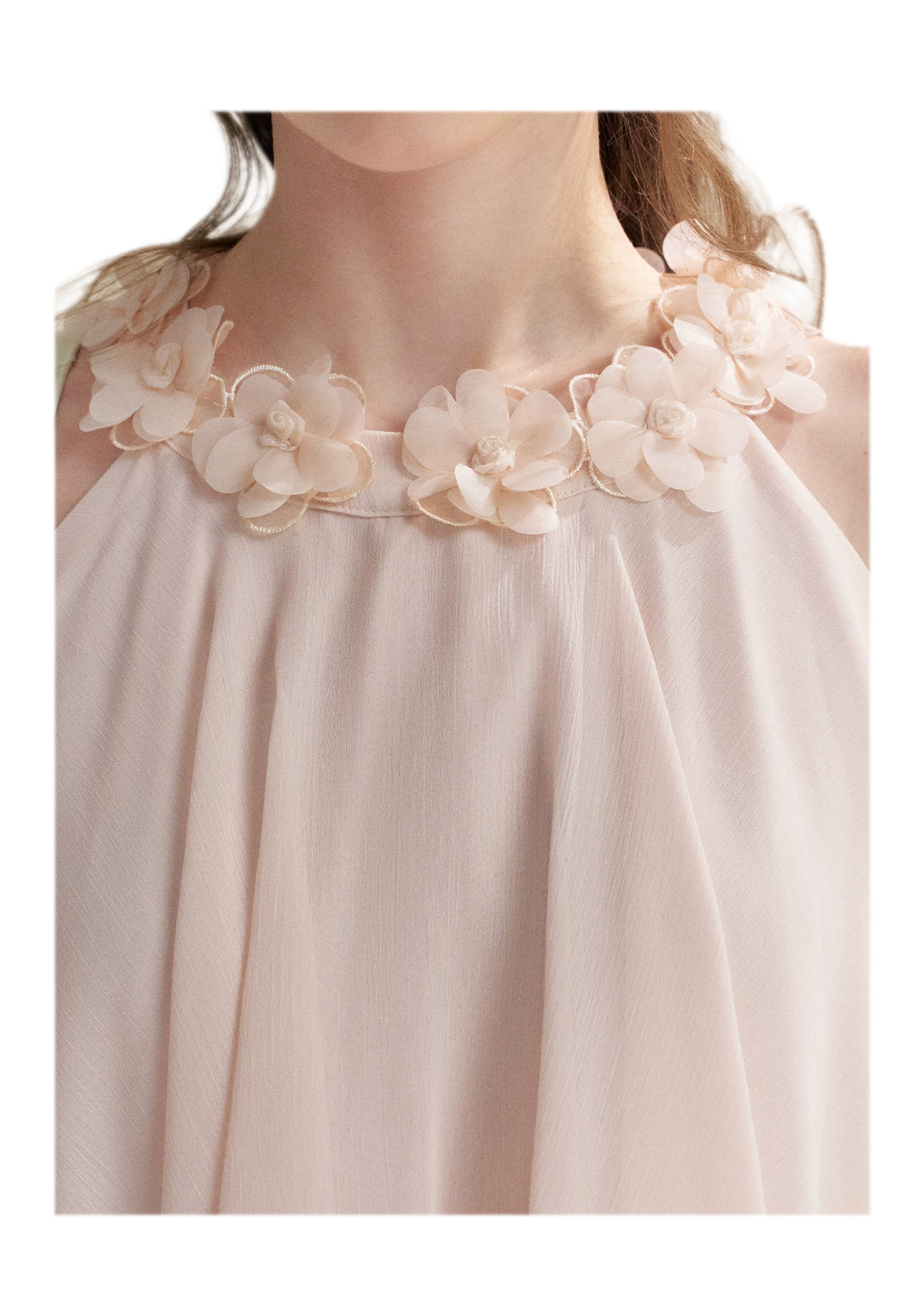 Chiffon Floral Halter Long Dress