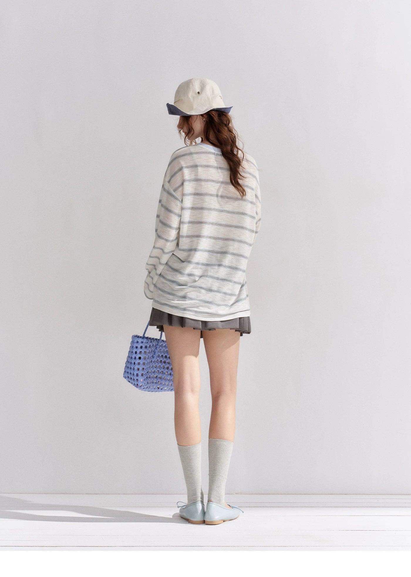 Embroidered Beaded Striped Loose T-shirt
