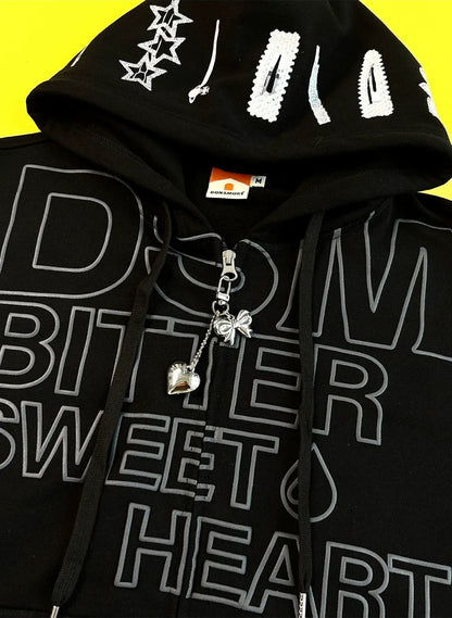 Raised Logo Zip Hoodie
