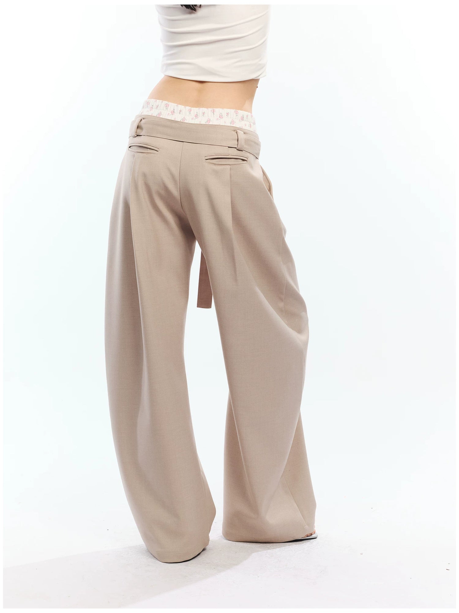 Floral Print Loose Wide Leg Pants