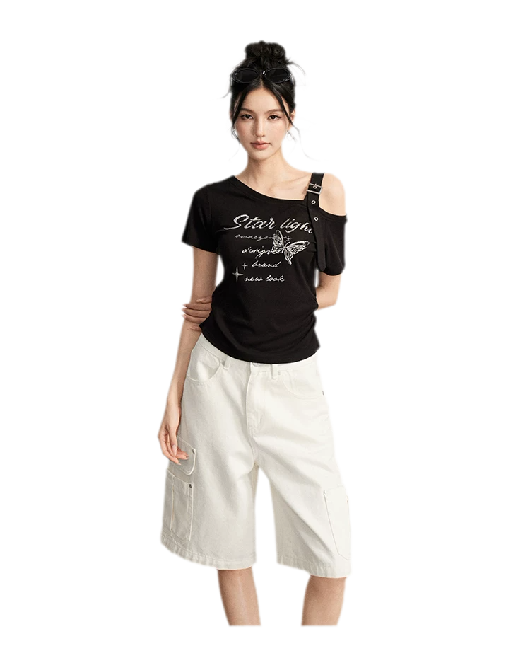 Wide-Leg Cargo Shorts