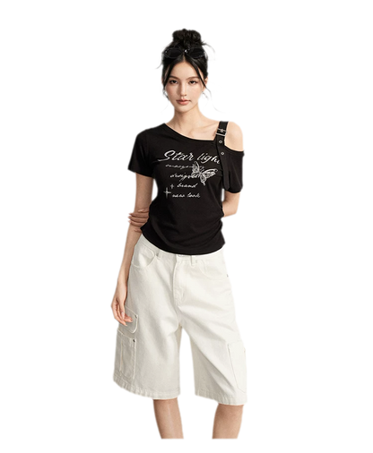Wide-Leg Cargo Shorts