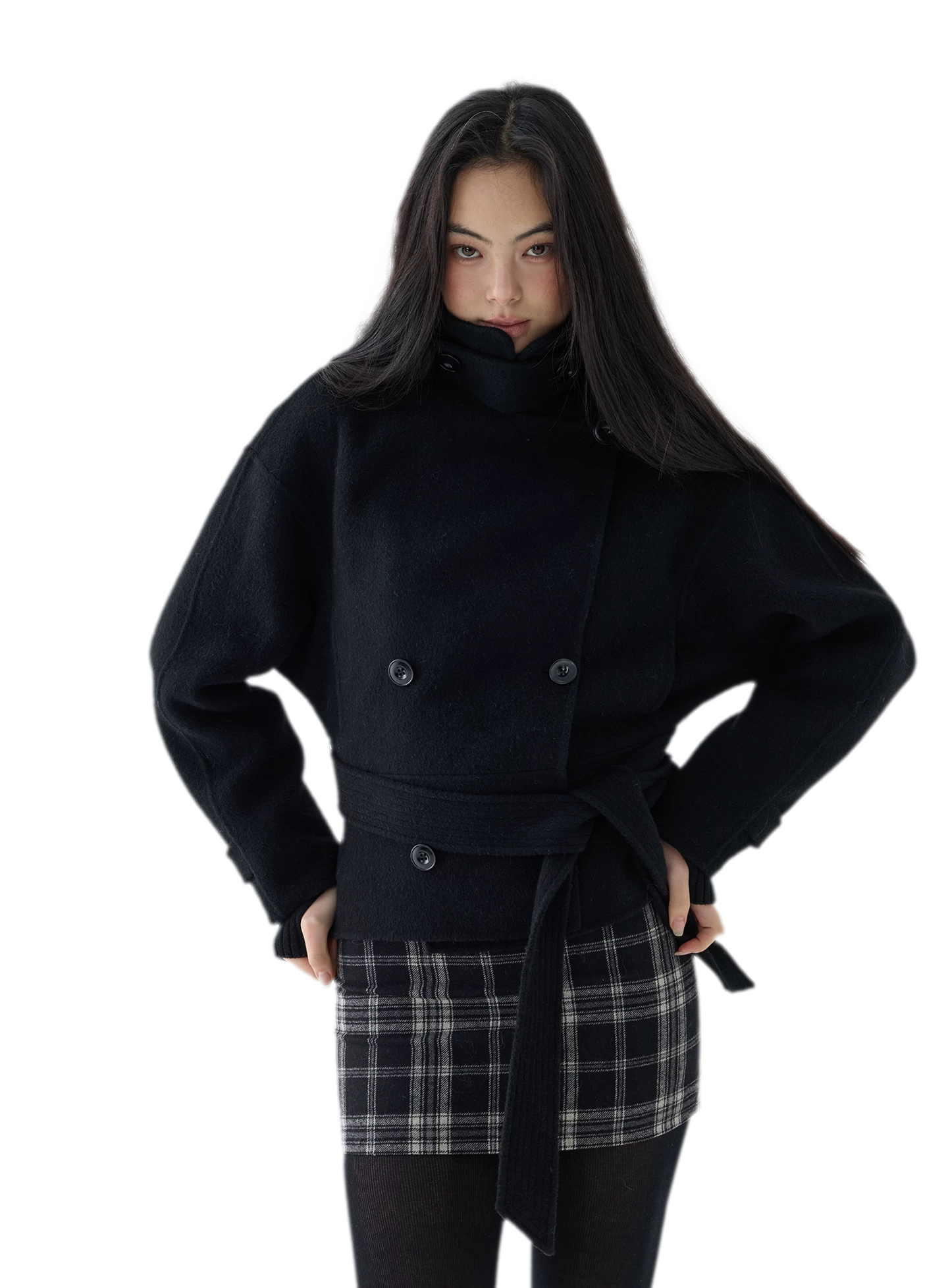 Double-Faced Wool Short Coat