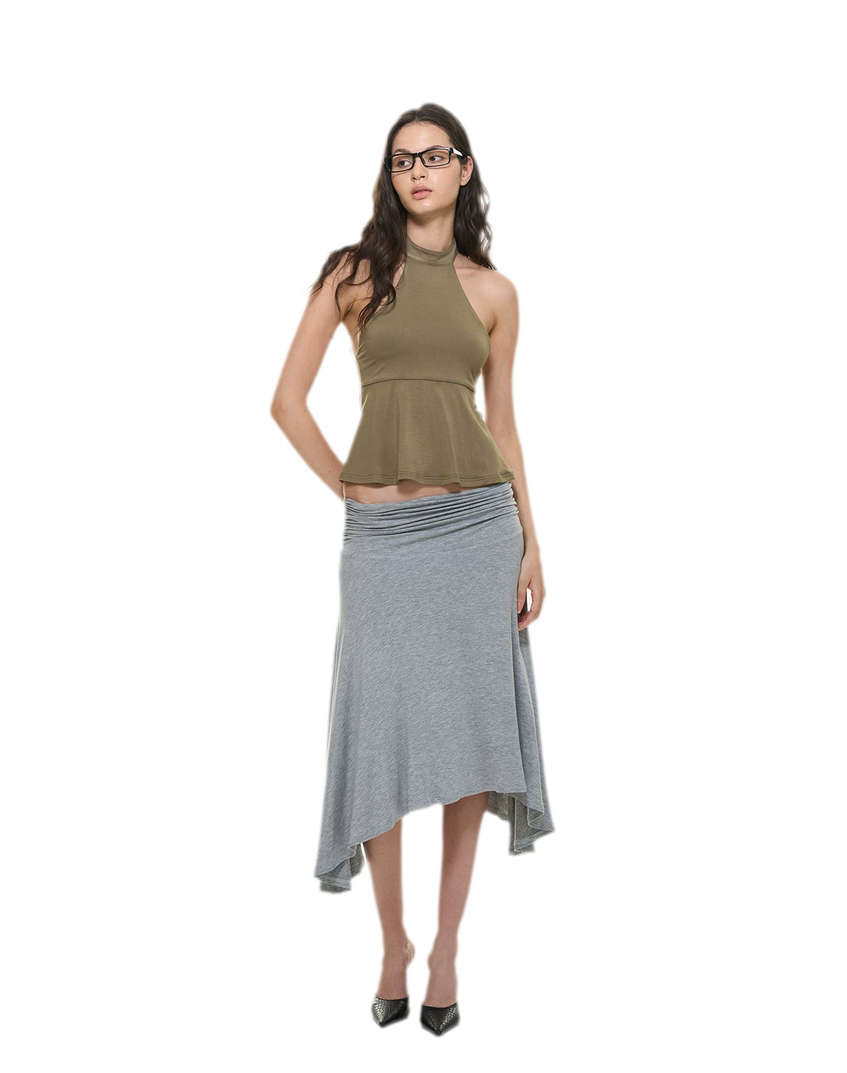 Modal Peplum Halter Top