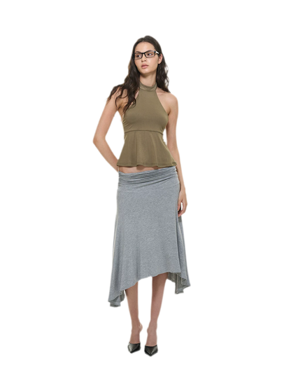 Modal Peplum Halter Top