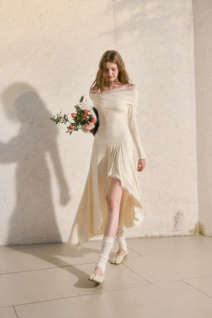 Lace One-Shoulder Fitted Dress