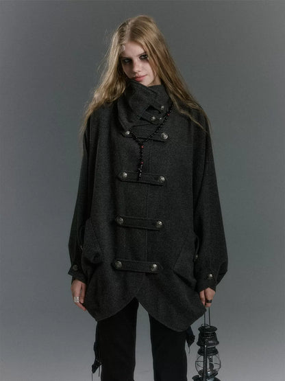 Double-Sided Batwing Wool Coat