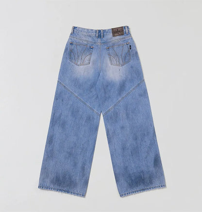 Cross Statue Desert Wide-Leg Jeans