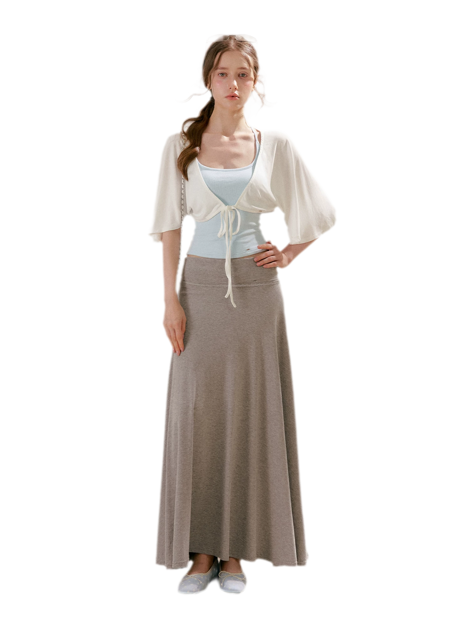 Airy Cloud Feel Halter U-Neck Vest and Batwing