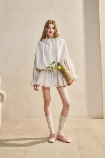 Floral Ruffle Shirt Dress