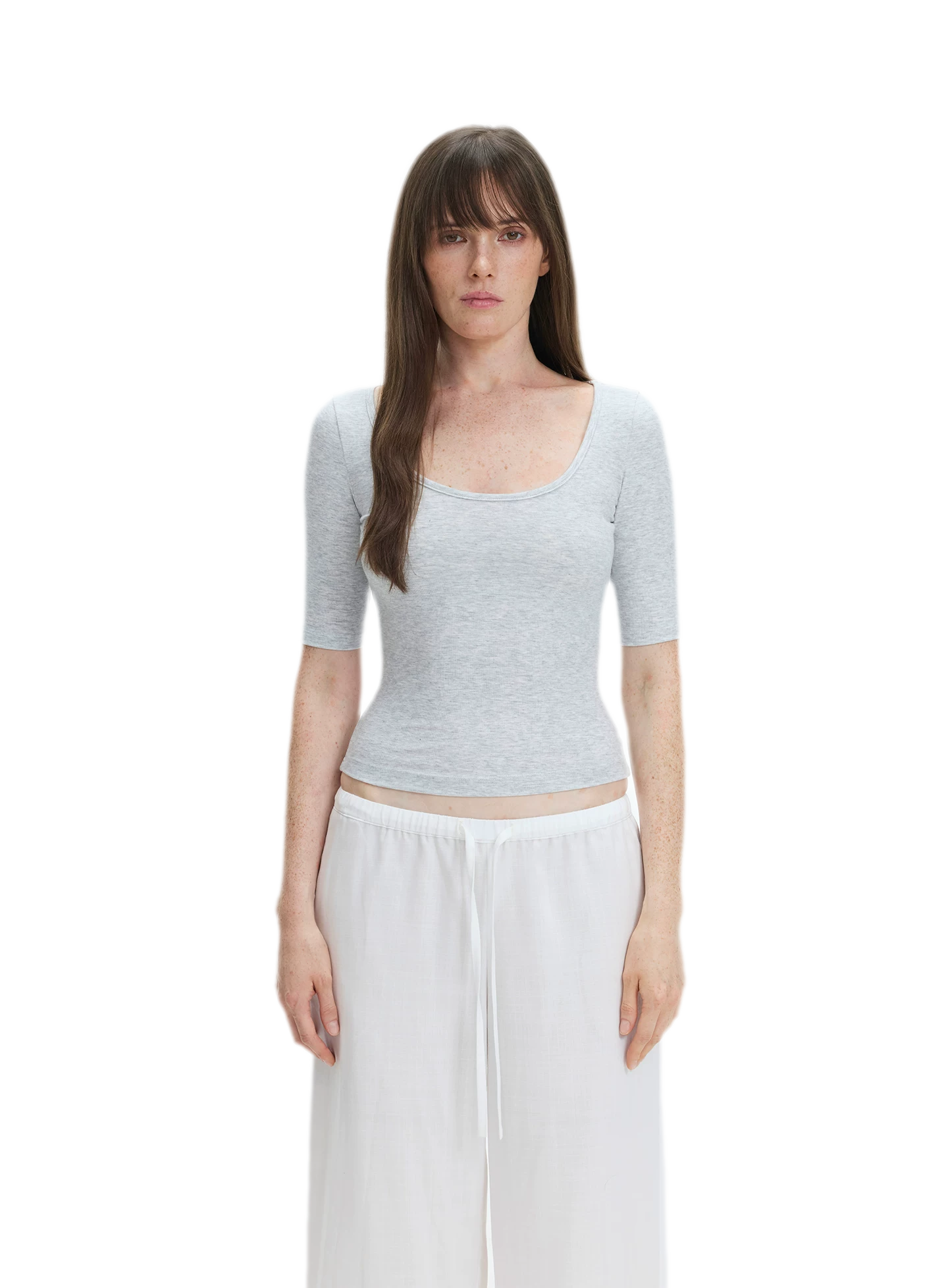 Soft U-Neck Slim-Fit T-Shirt