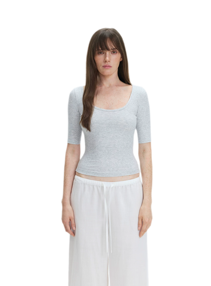 Soft U-Neck Slim-Fit T-Shirt