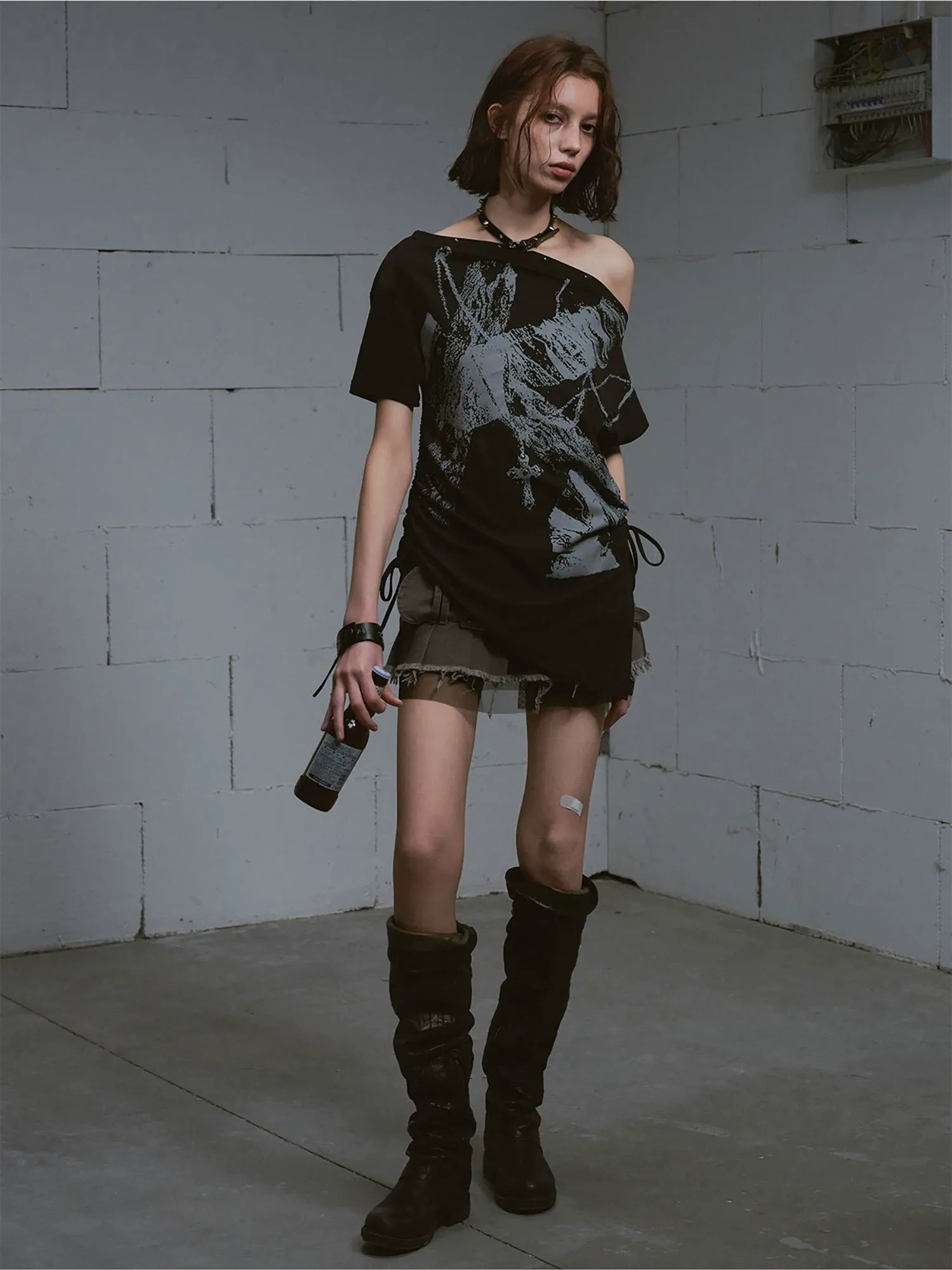 Distressed Punk Shoulder Tee
