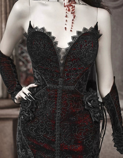 Velvet Gothic Mermaid Dress